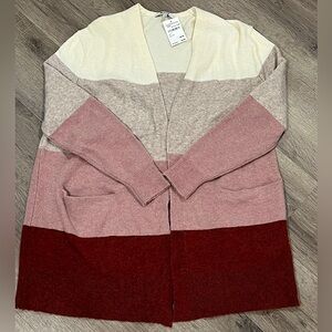 NWT Madewell Large Super Soft Ryder Stripe Cardigan Colorblock Stripe Sweater